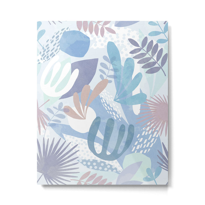 Tropical Boho Jungle Pattern 4 - Blue  Metal Print Gallery Image 1