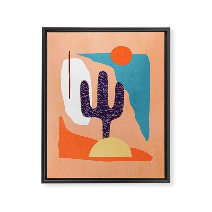 Tropical Cactus in full colour Framed Canvas Print Gallery Image 1