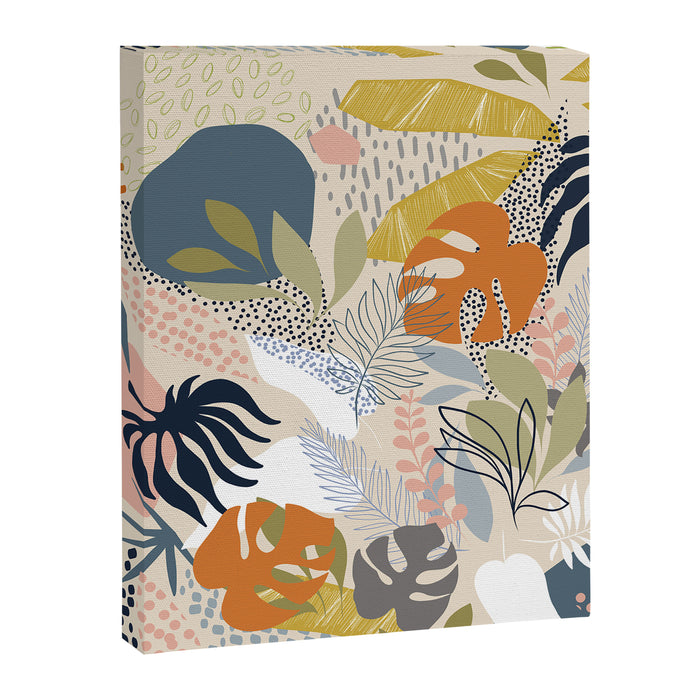 Tropical Foliage Pattern 1 - Retro Boho Canvas Print Gallery Image 1