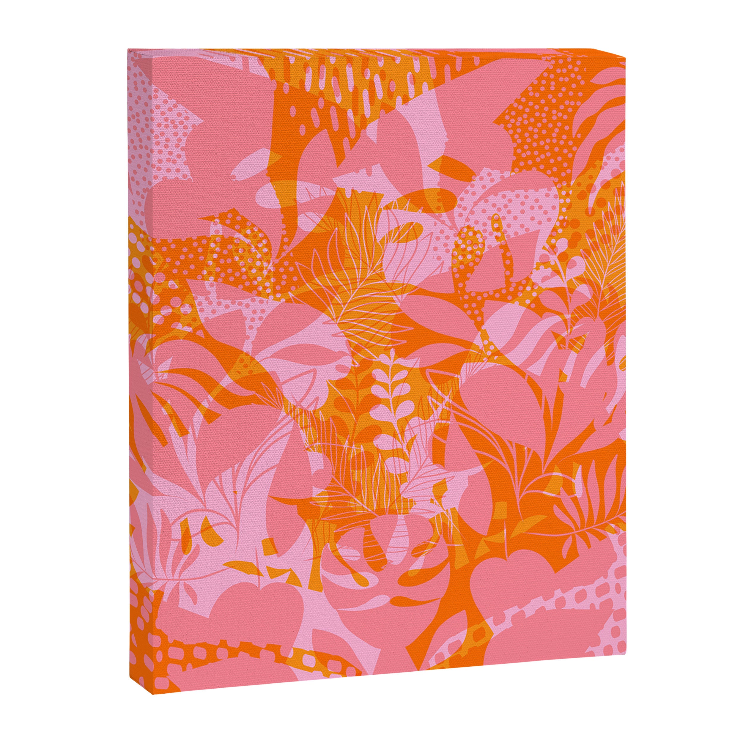 Tropical Jungle Pattern - Orange & pink Canvas Print Gallery Image 6