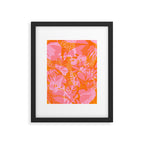 Tropical Jungle Pattern - Orange & pink Framed Art Print Gallery Image 4