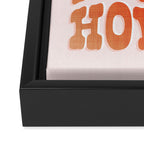 Typographic Howdy Repeat - Pastel Peachy Pink Framed Canvas Print Gallery Image 3