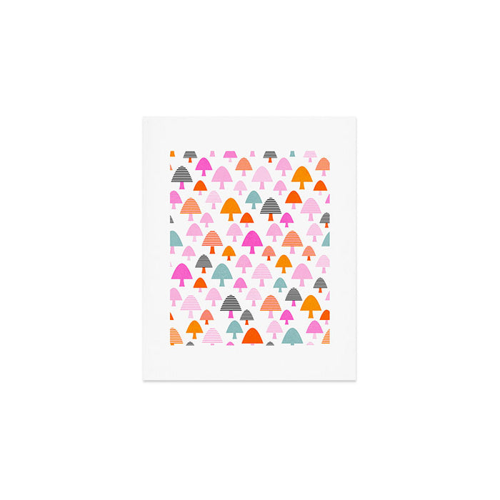 Whimsi Retro Abstract Mushrooms in Rainbow colours Art Print Gallery Image 1