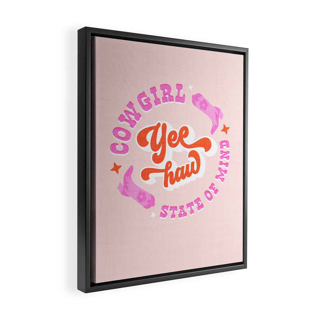 Yee Haw Cowgirl State of Mind Framed Canvas Print Gallery Image 2