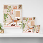 Yoga Girl Power with cat & plants Canvas Print Gallery Image 3