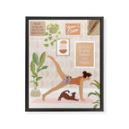 Yoga Girl Power with cat & plants Framed Canvas Print Gallery Image 8