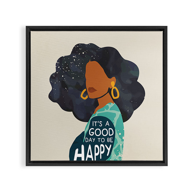 Be Happy Framed Canvas Print Gallery Image 3