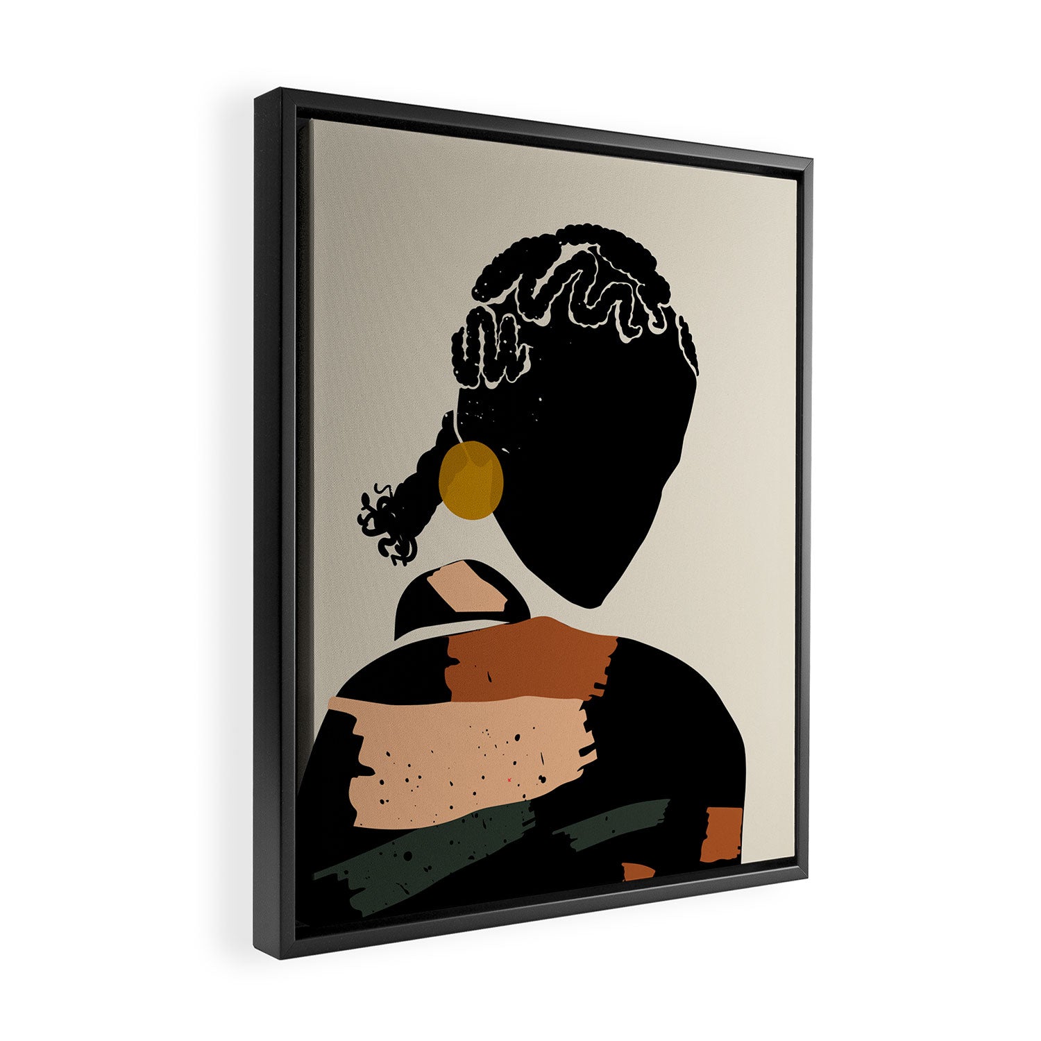 Black Hair No. 12 Framed Canvas Print Gallery Image 2