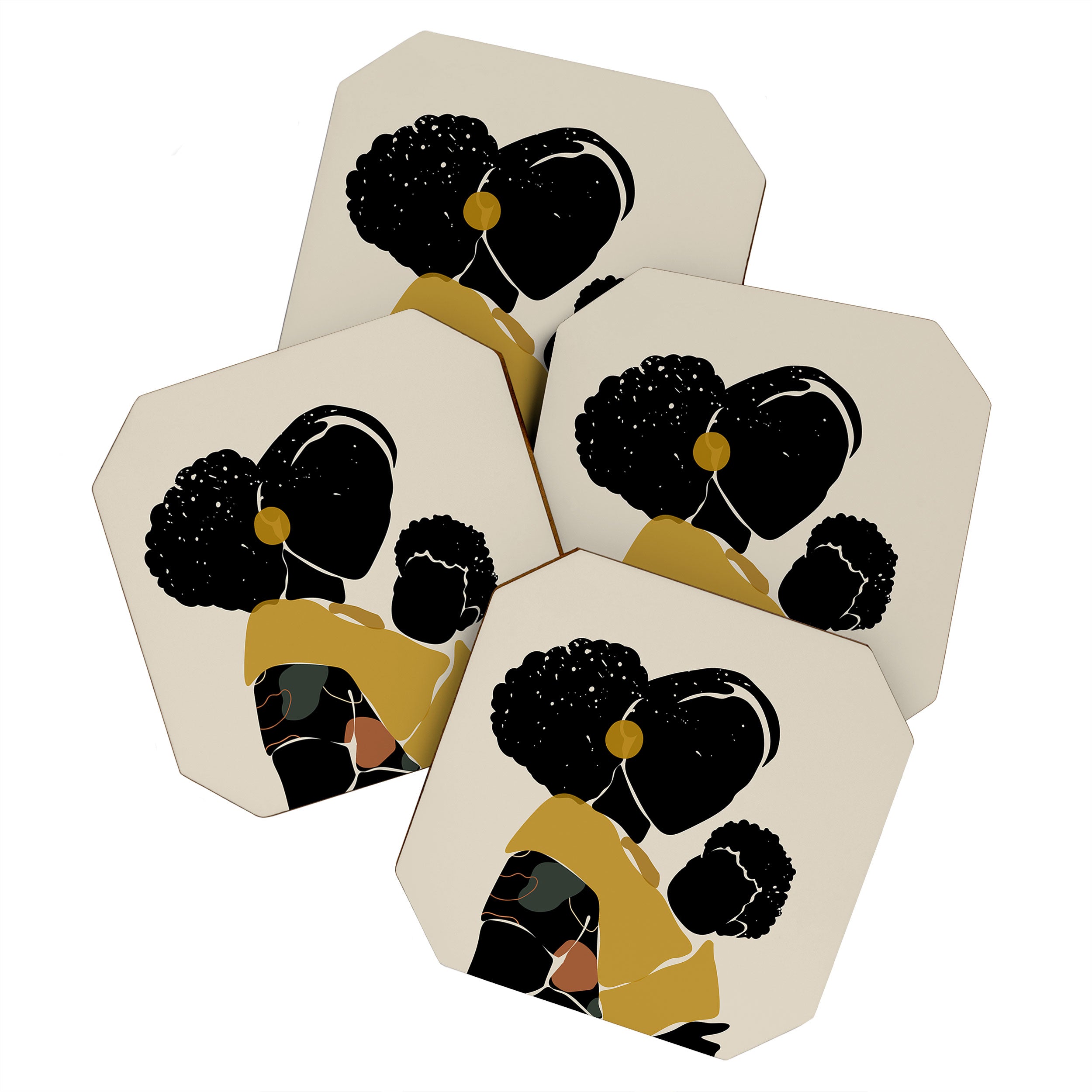 Black Hair No. 15 Coaster Gallery Image 1