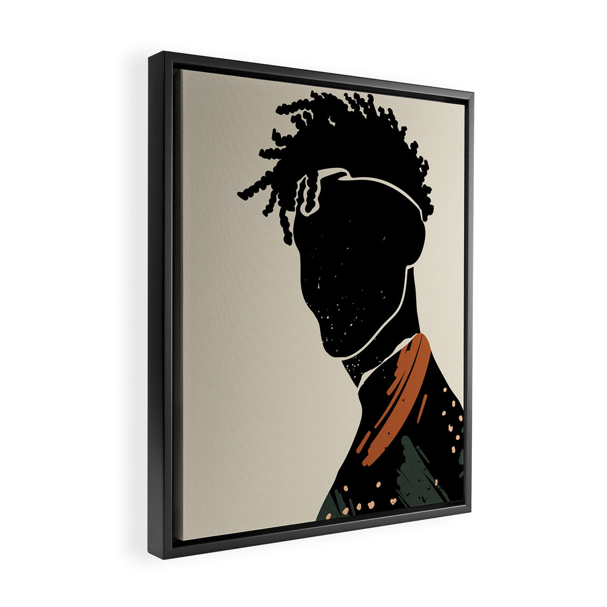 Black Hair No. 2 Framed Canvas Print Gallery Image 2