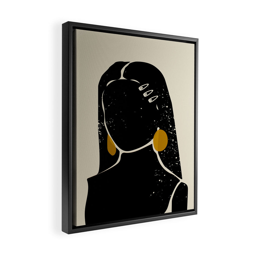 Black Hair No. 3 Framed Canvas Print Gallery Image 2