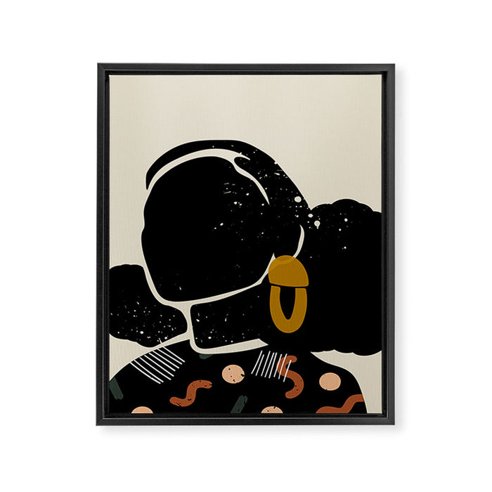 Black Hair No. 4 Framed Canvas Print Gallery Image 1