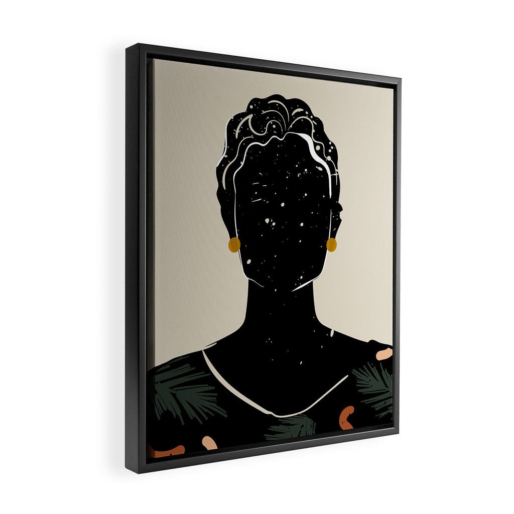 Black Hair No. 5 Framed Canvas Print Gallery Image 2