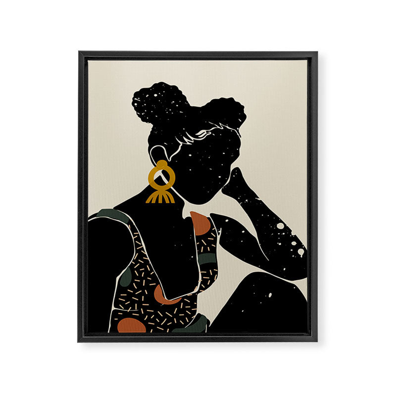 Black Hair No. 6 Framed Canvas Print Gallery Image 6