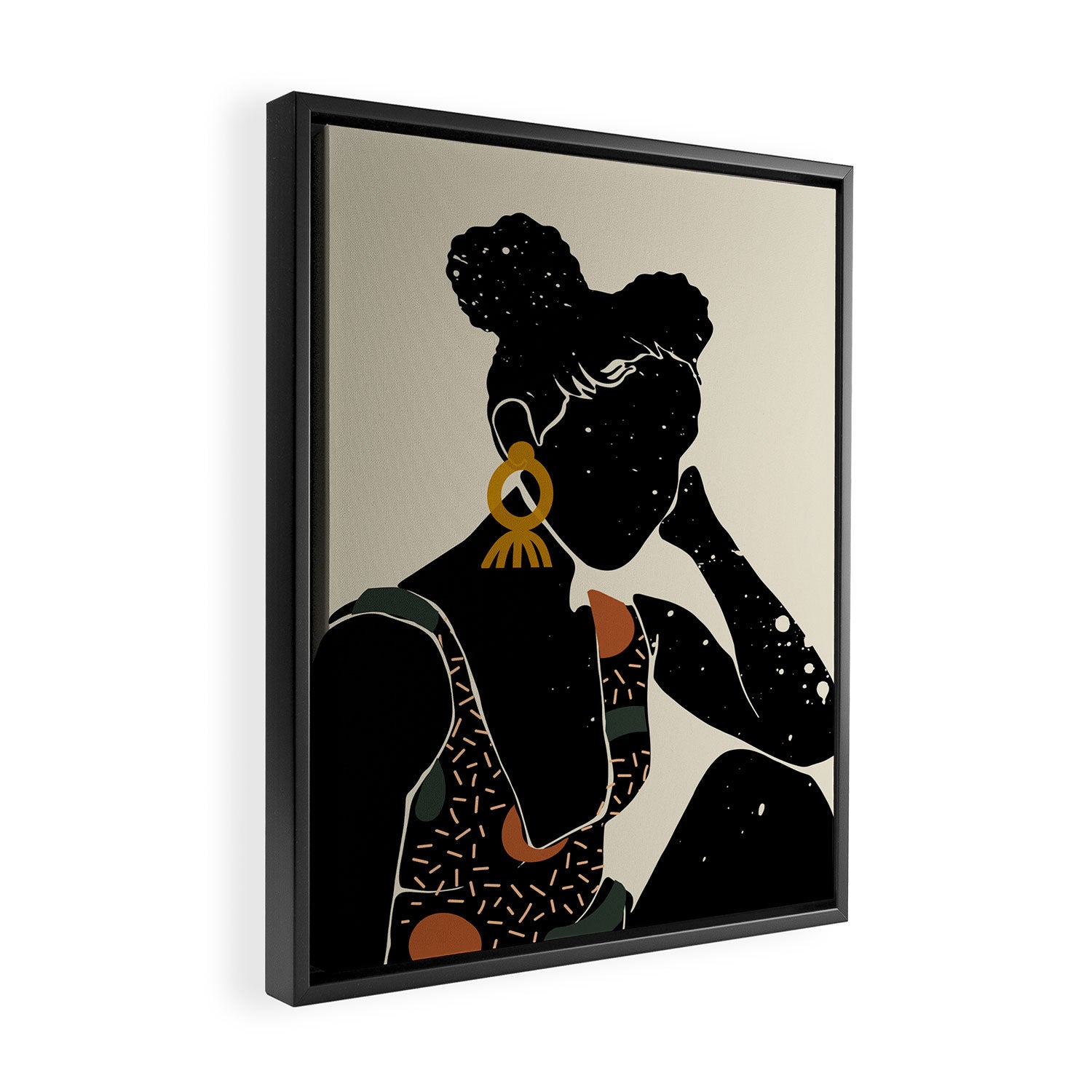 Black Hair No. 6 Framed Canvas Print Gallery Image 2