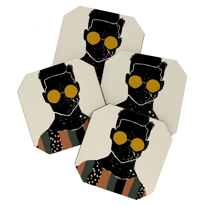 Black Hair No. 7 Coaster Gallery Image 1