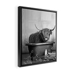 Highland Cow in the Tub Framed Canvas Print Gallery Image 2