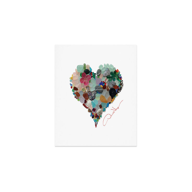 Love -  Sea Glass Heart A Unique Birthday & Fatherâs Day Gift Art Print Gallery Image 1