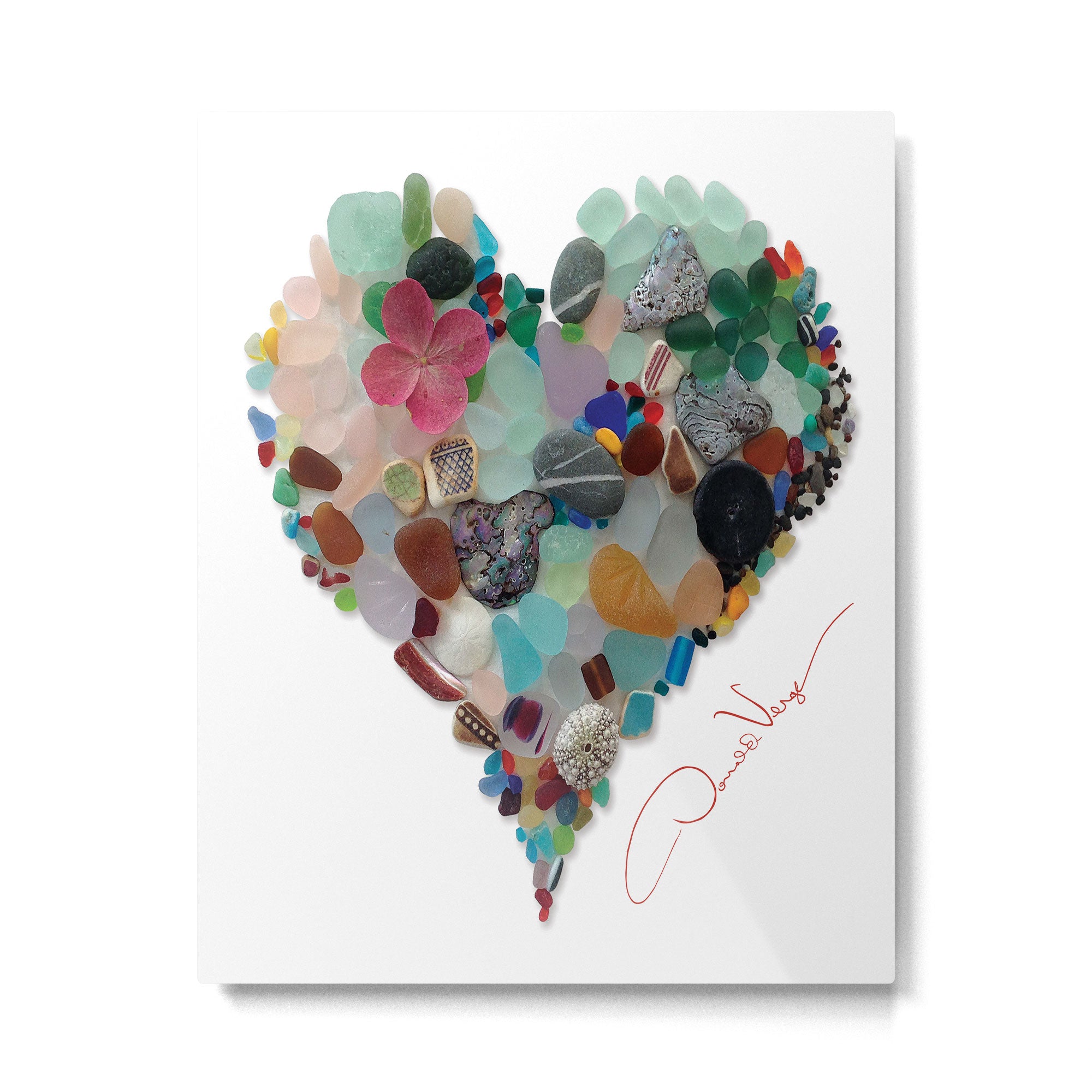 Love -  Sea Glass Heart A Unique Birthday & Fatherâs Day Gift Metal Print Gallery Image 6