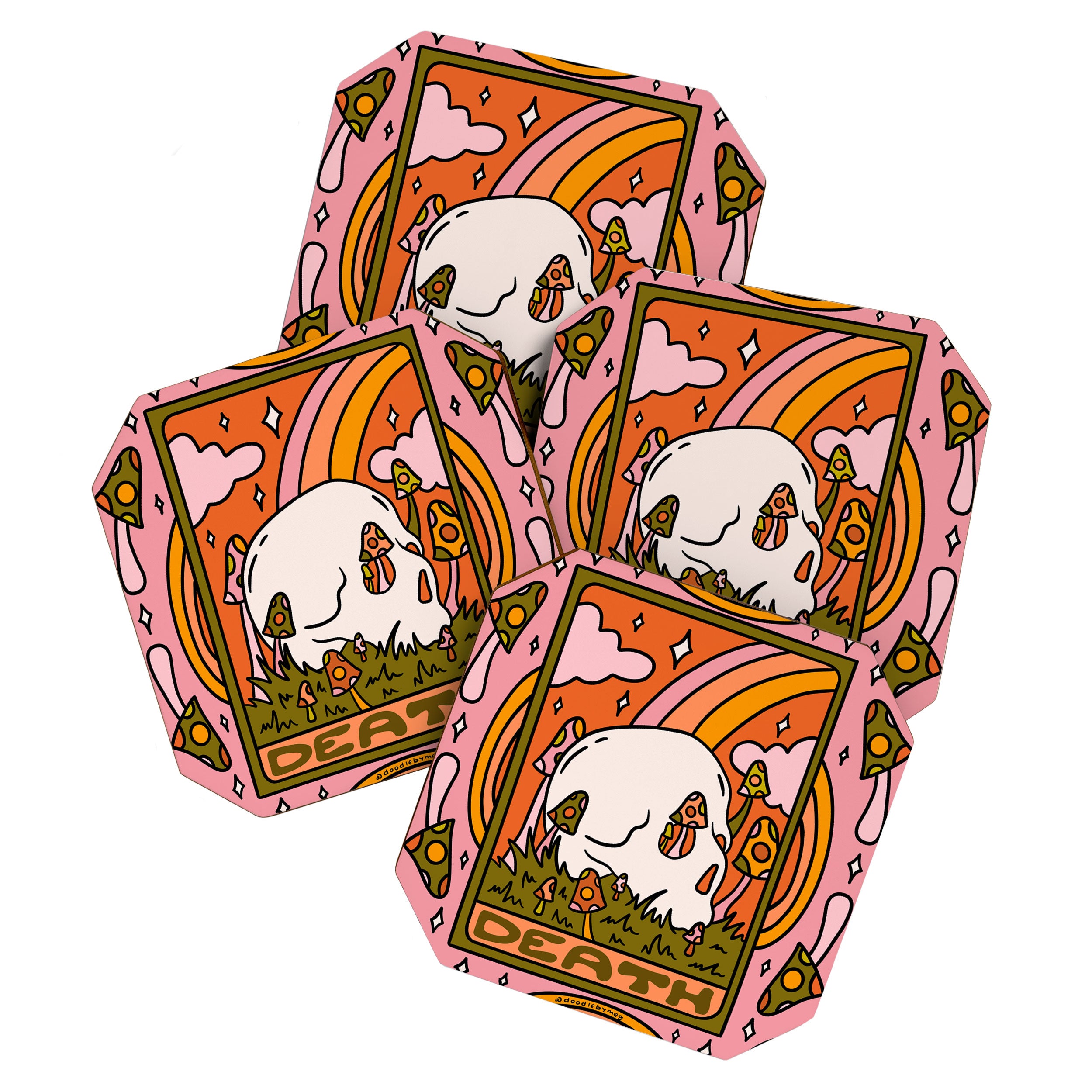 13. Death Tarot Mushroom Coaster Gallery Image 1