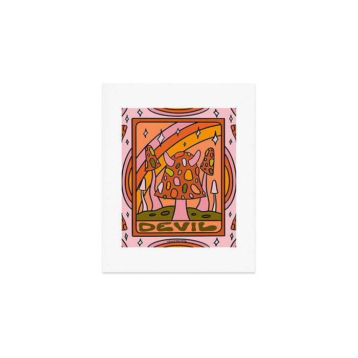 15. Devil Tarot Mushroom Art Print Gallery Image 1