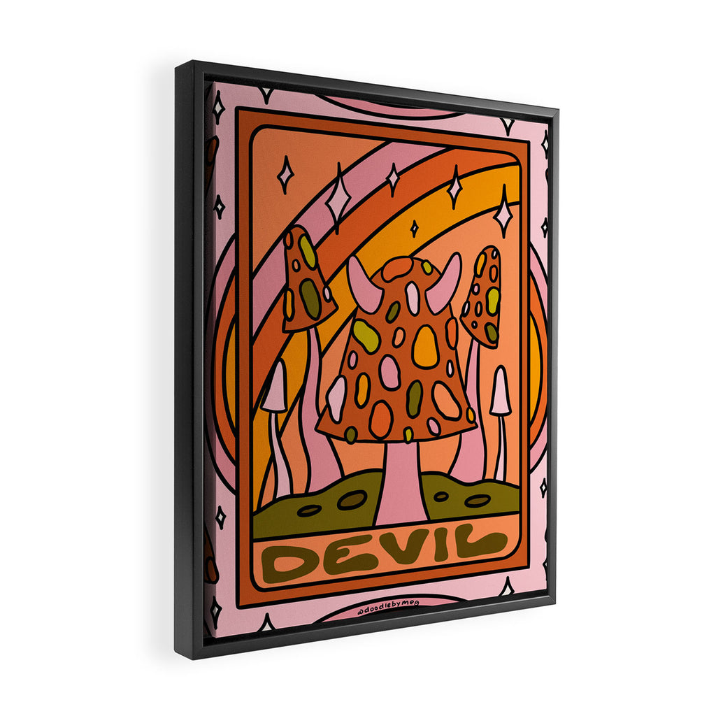 15. Devil Tarot Mushroom Framed Canvas Print Gallery Image 2