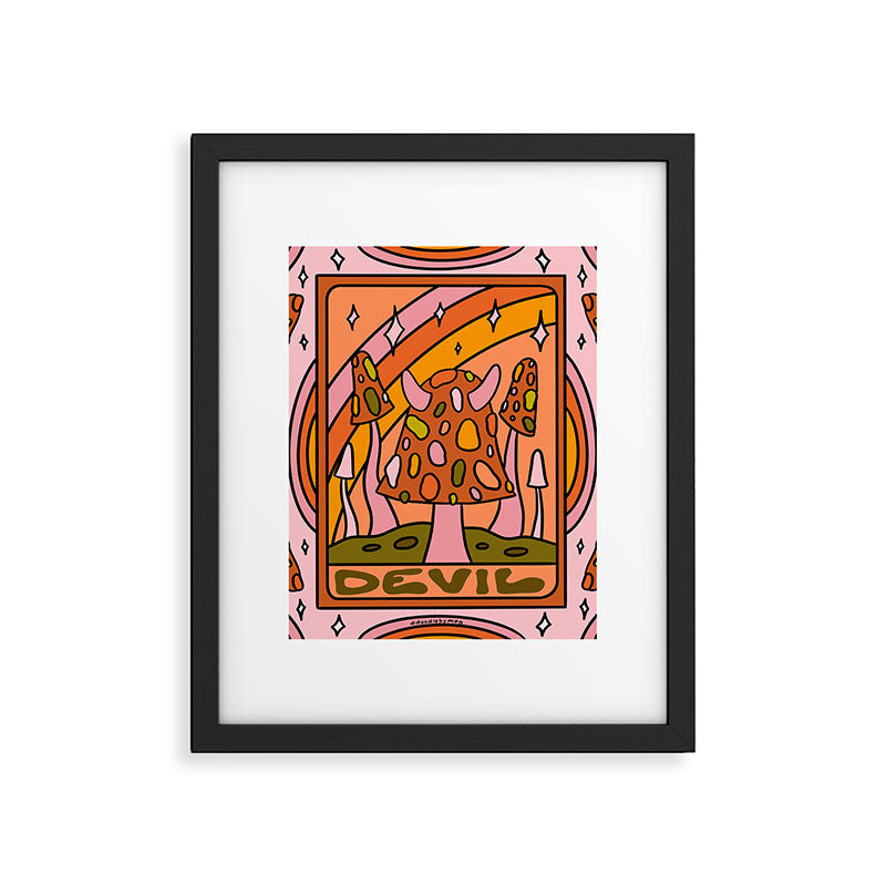 15. Devil Tarot Mushroom Framed Art Print Gallery Image 6