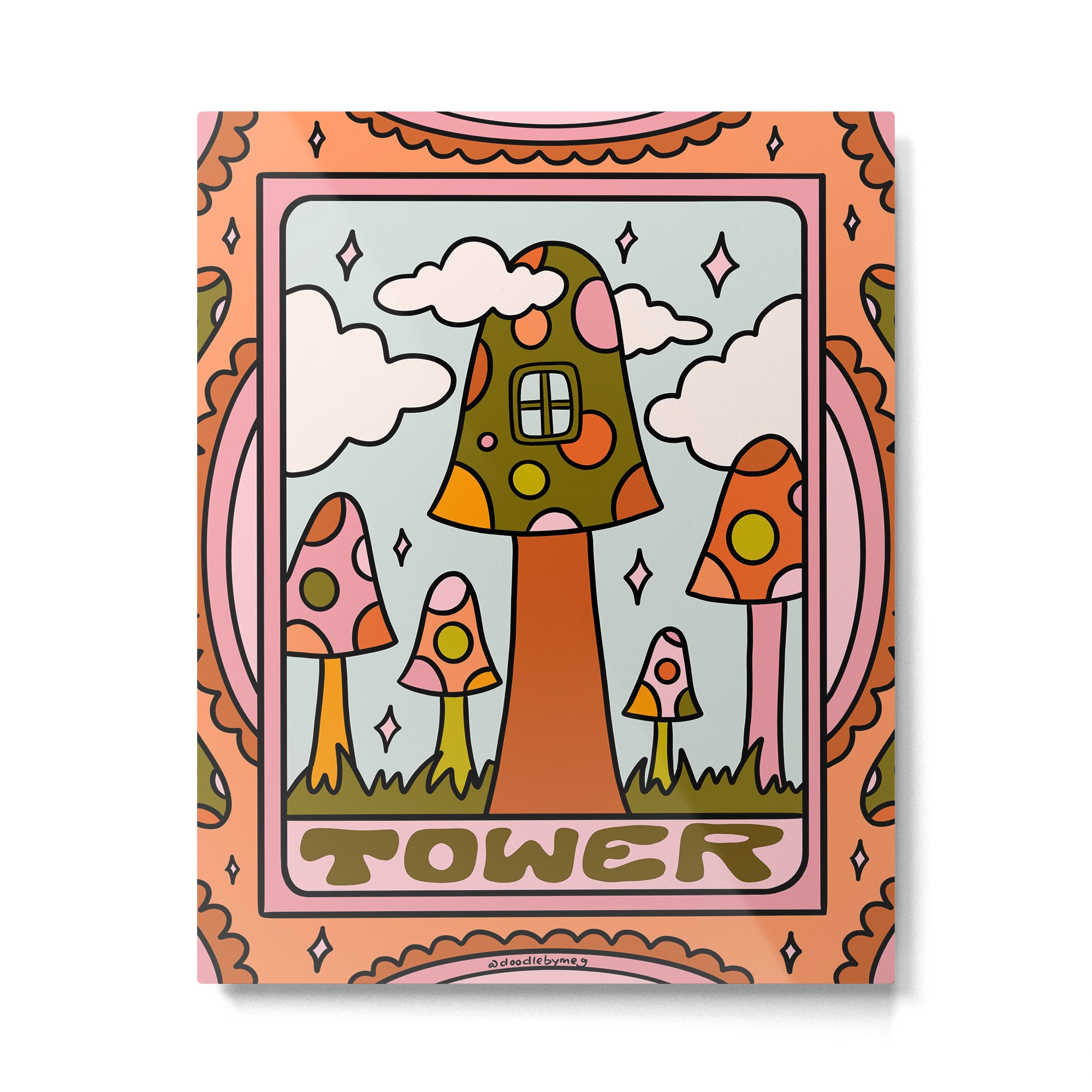 16. Tower Tarot Mushroom Metal Print Gallery Image 6
