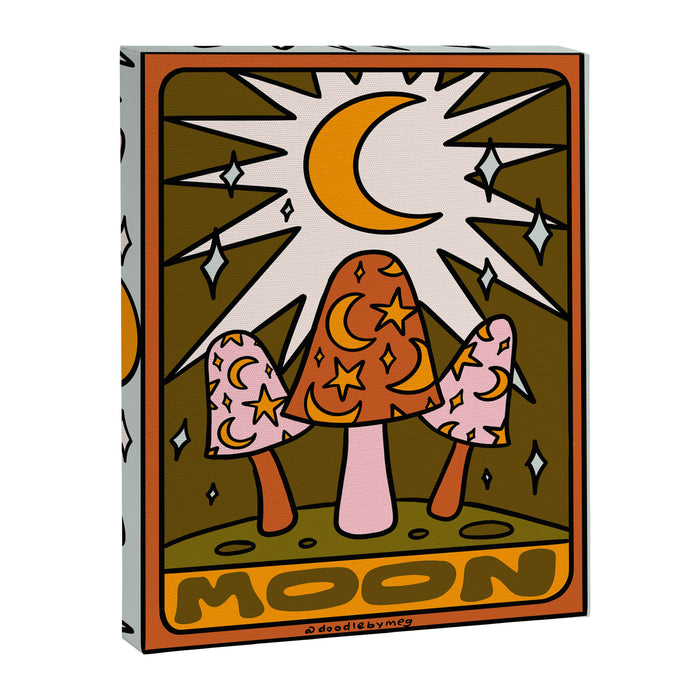 18. Moon Tarot Mushroom Canvas Print Gallery Image 1
