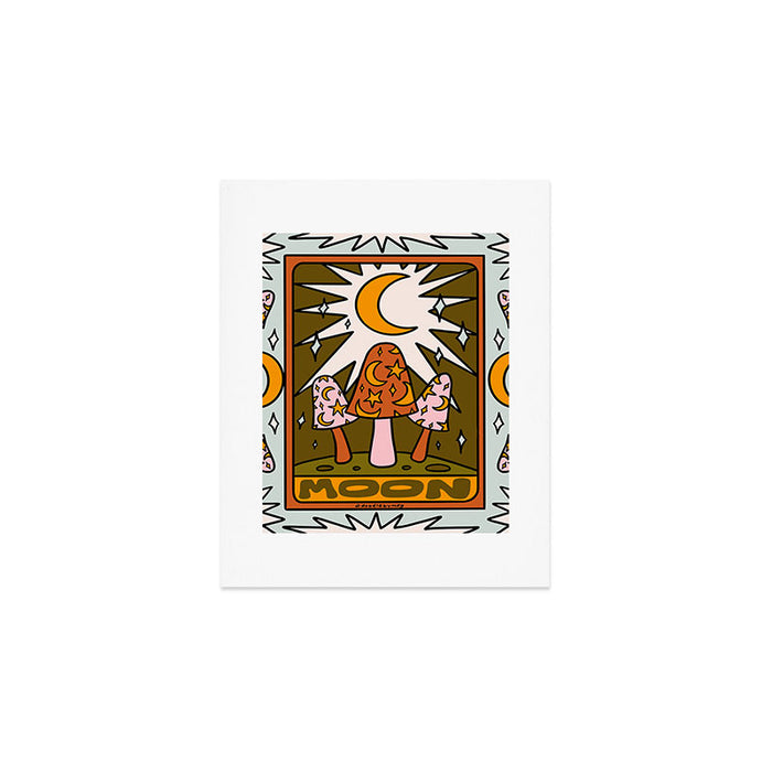 18. Moon Tarot Mushroom Art Print Gallery Image 1