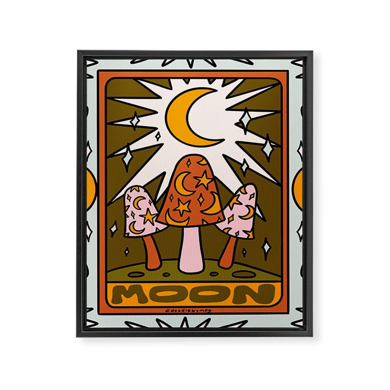 18. Moon Tarot Mushroom Framed Canvas Print Gallery Image 8