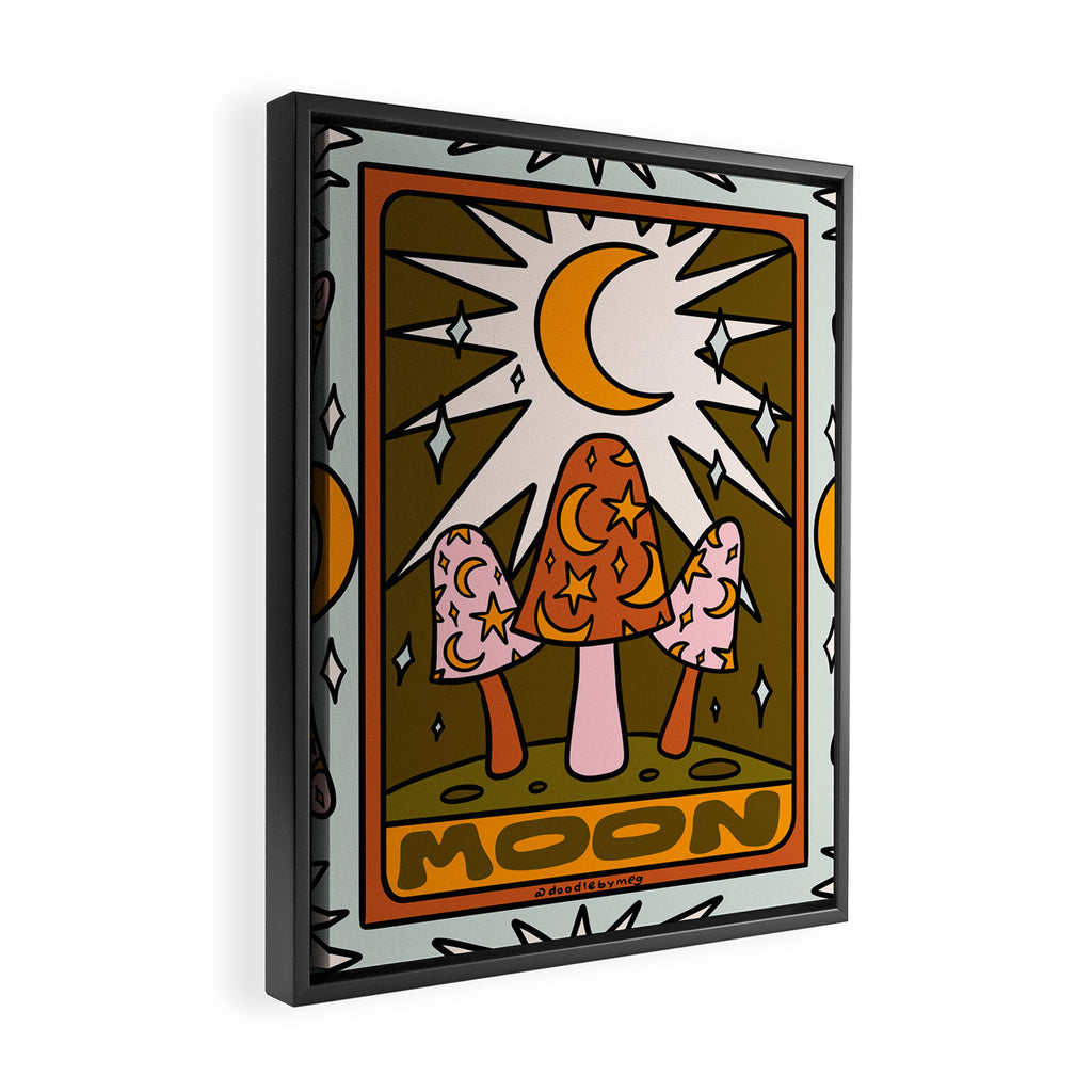 18. Moon Tarot Mushroom Framed Canvas Print Gallery Image 2