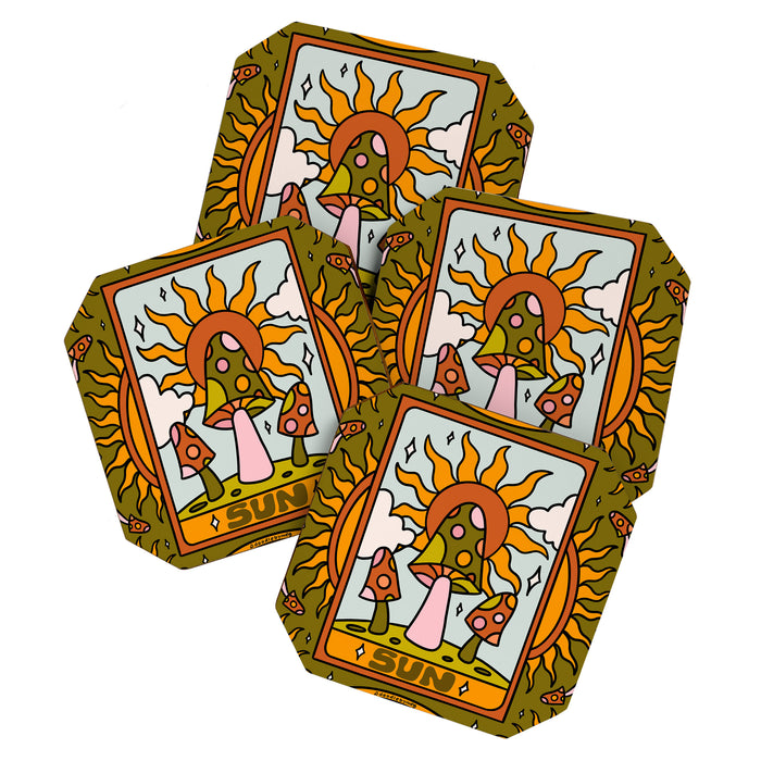 19. Sun Tarot Mushroom Coaster Gallery Image 1