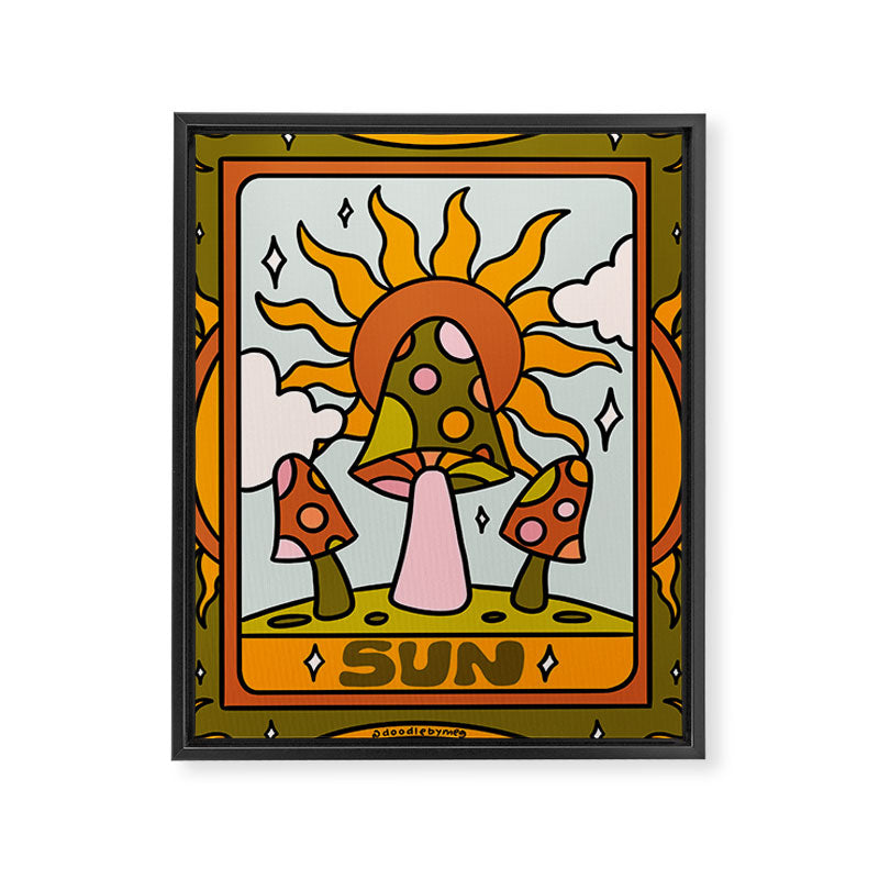 19. Sun Tarot Mushroom Framed Canvas Print Gallery Image 8