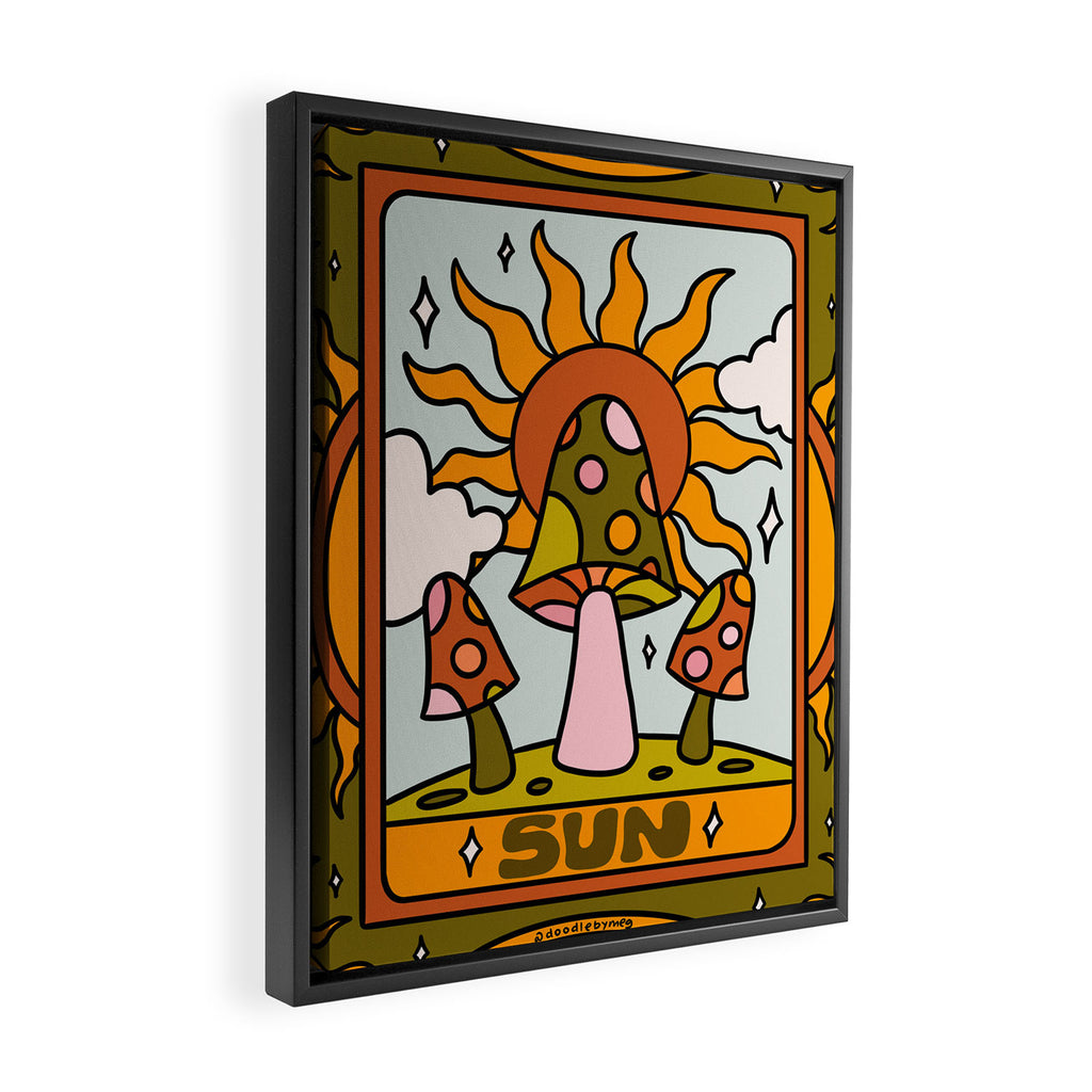 19. Sun Tarot Mushroom Framed Canvas Print Gallery Image 2