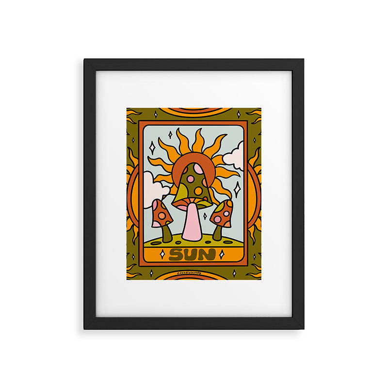 19. Sun Tarot Mushroom Framed Art Print Gallery Image 6