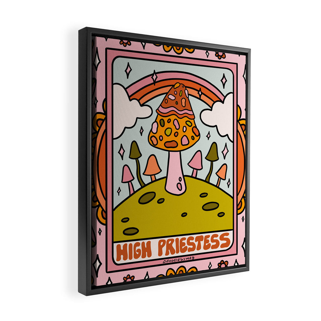 2. High Priestess Mushroom Framed Canvas Print Gallery Image 2
