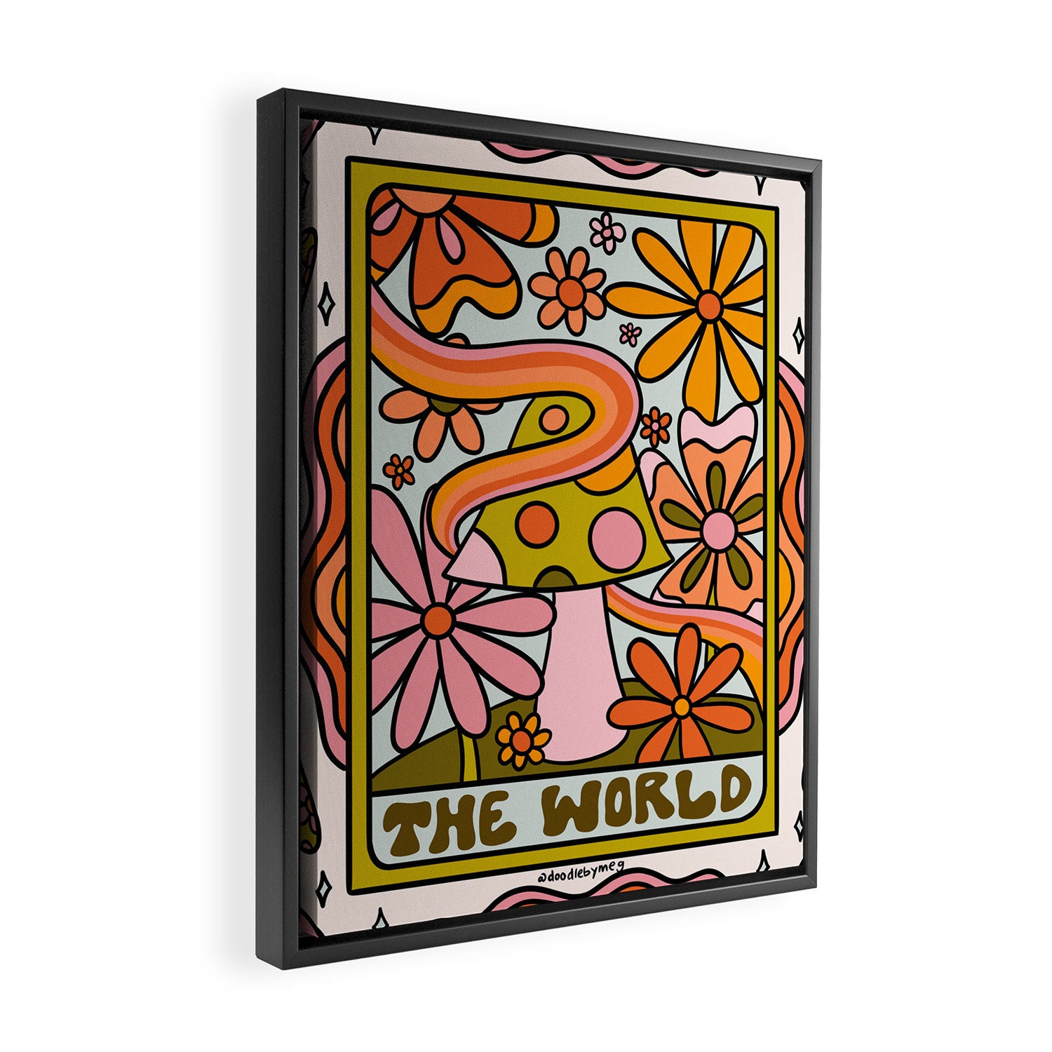 21. World Tarot Mushroom Framed Canvas Print Gallery Image 2