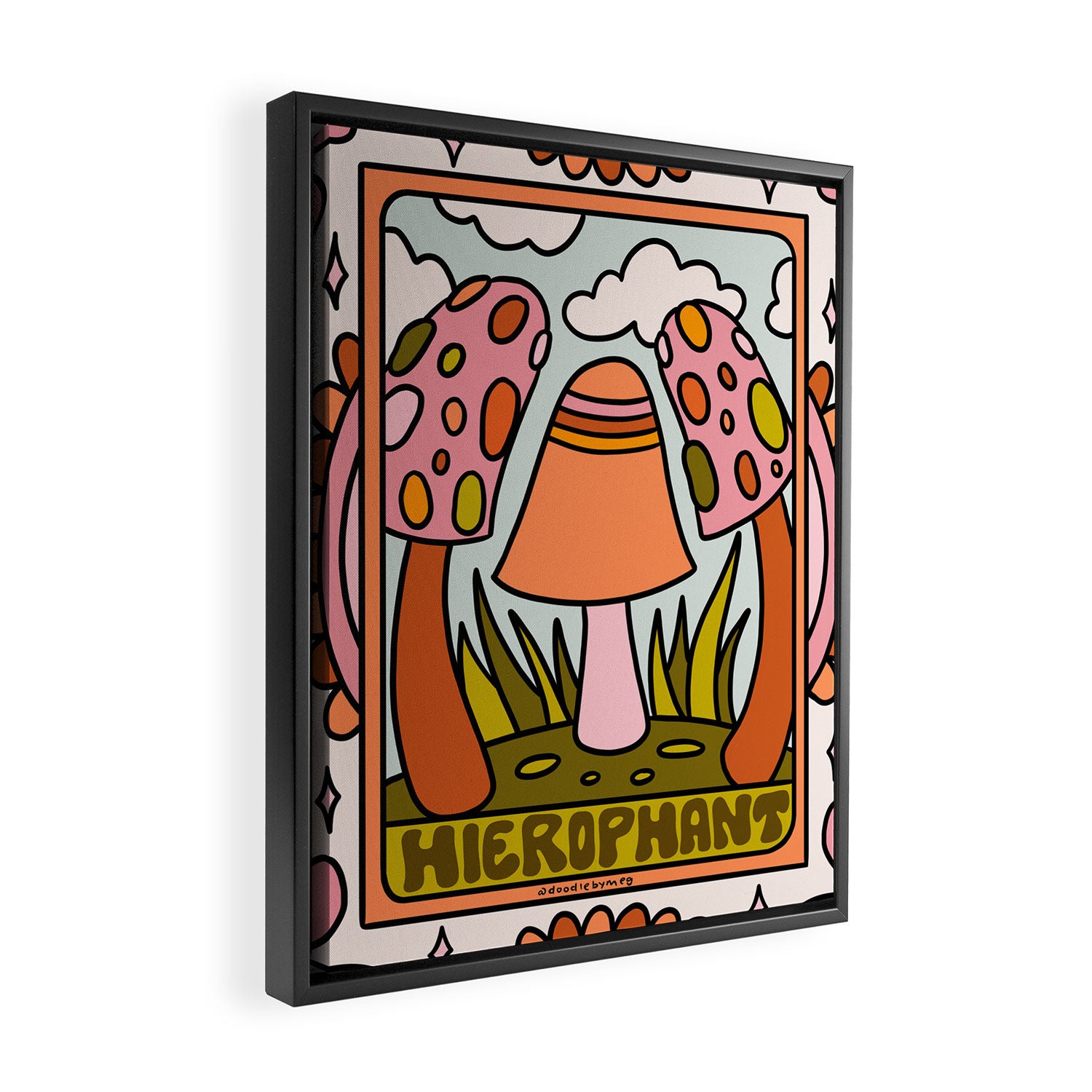 5. The Hierophant Mushroom Framed Canvas Print Gallery Image 2