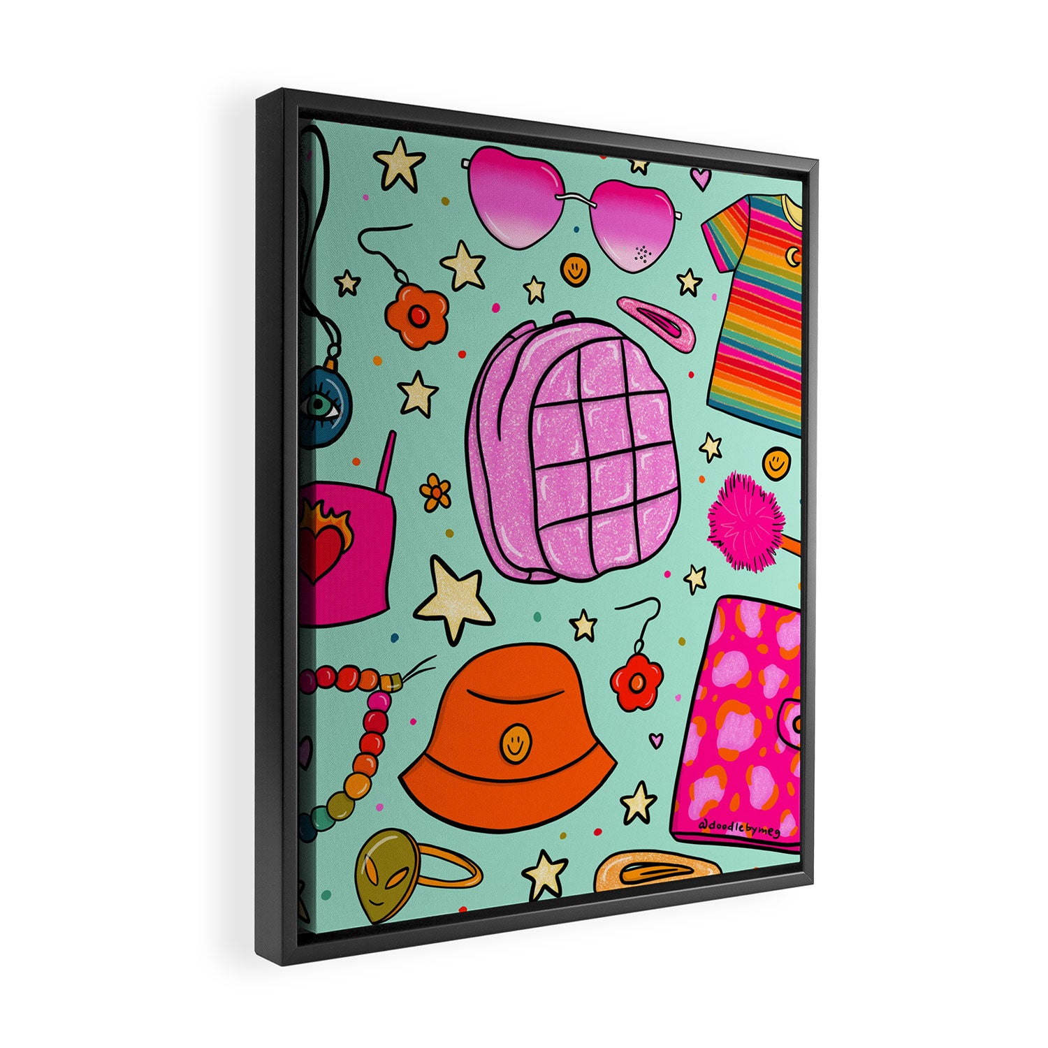90's Things Print Framed Canvas Print Gallery Image 2
