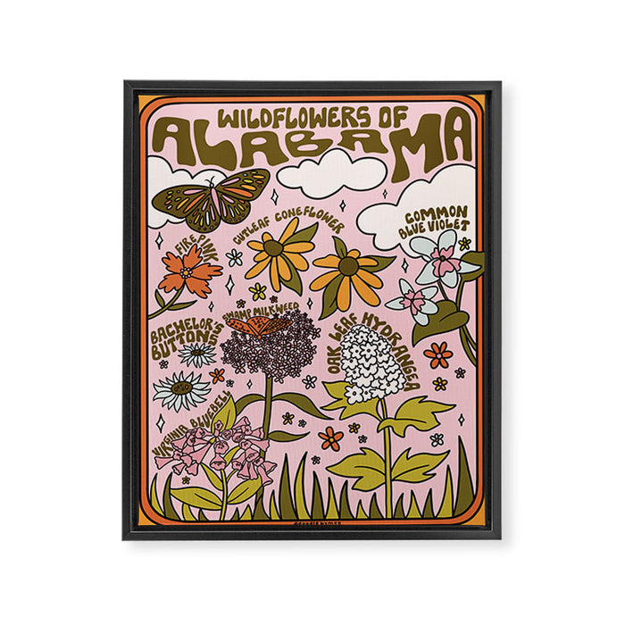 Alabama Wildflowers Framed Canvas Print Gallery Image 1
