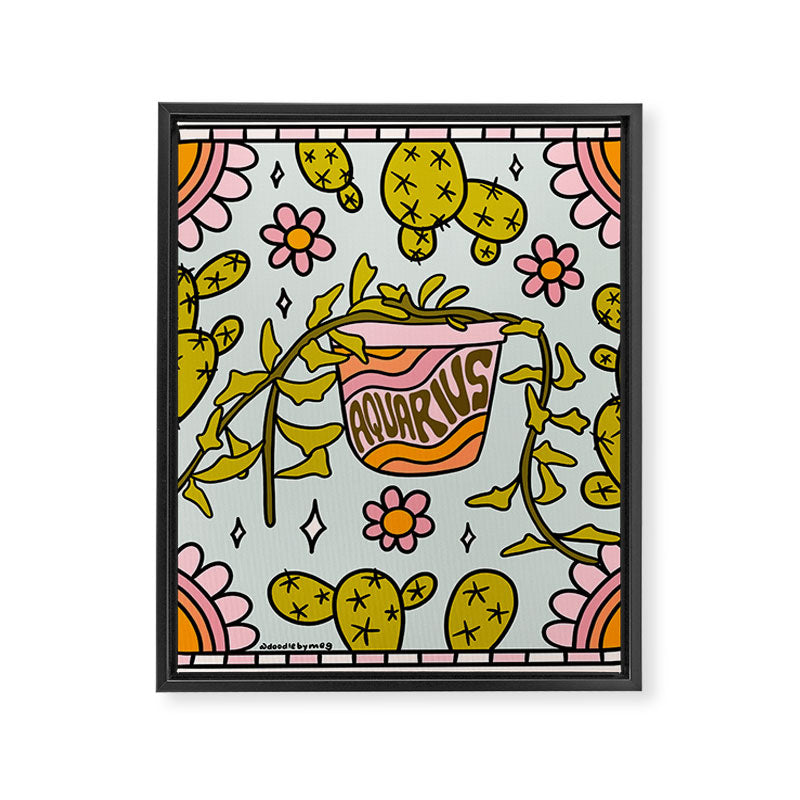 Aquarius Cactus Framed Canvas Print Gallery Image 8