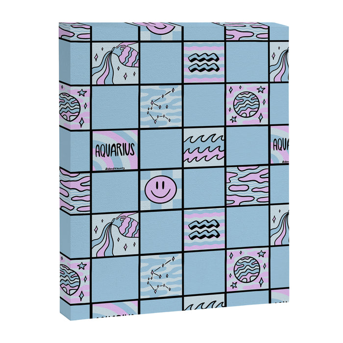 Aquarius Checkered Print Canvas Print Gallery Image 1