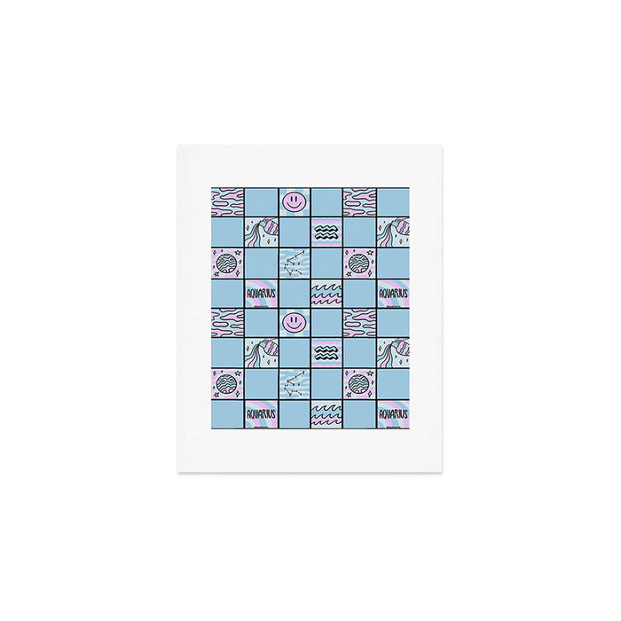 Aquarius Checkered Print Art Print Gallery Image 1