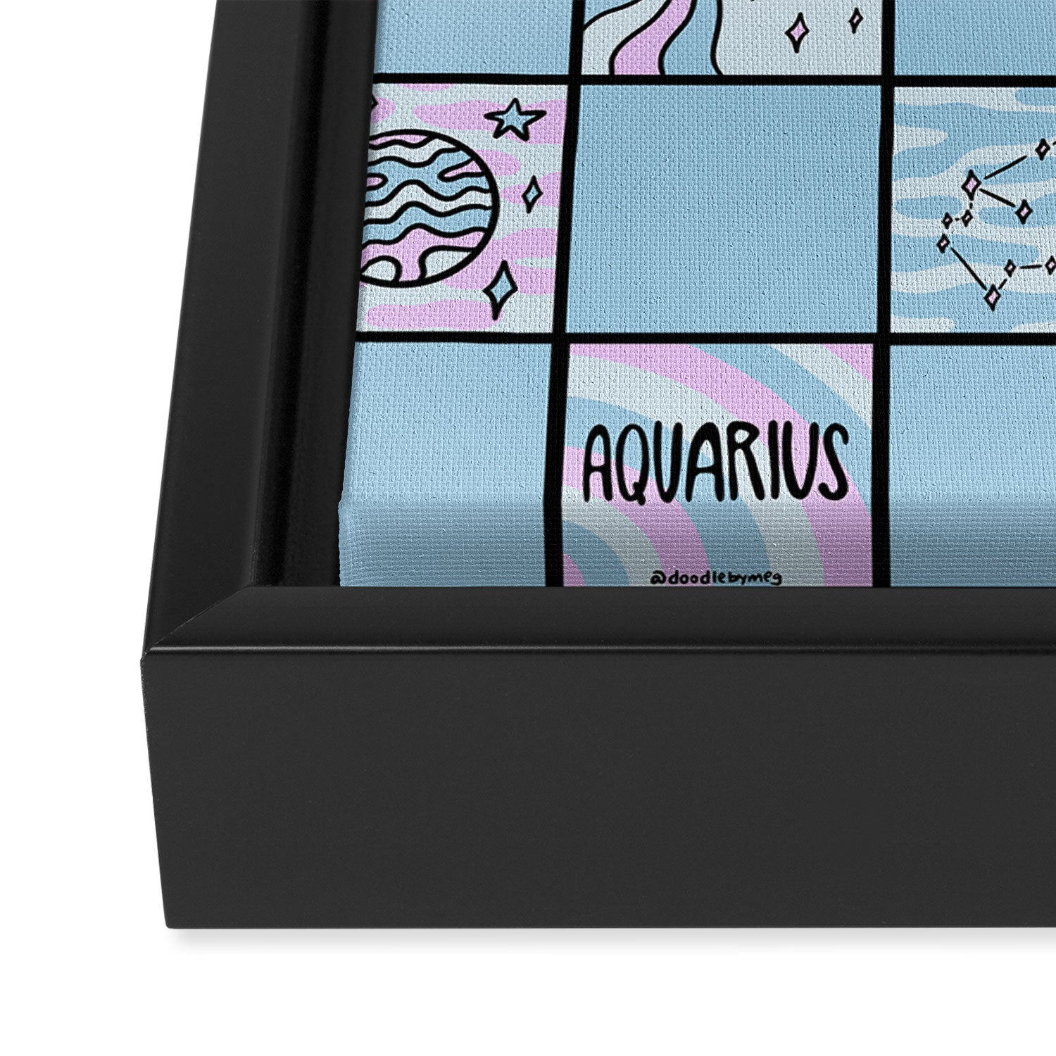 Aquarius Checkered Print Framed Canvas Print Gallery Image 3