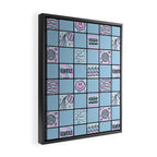 Aquarius Checkered Print Framed Canvas Print Gallery Image 2