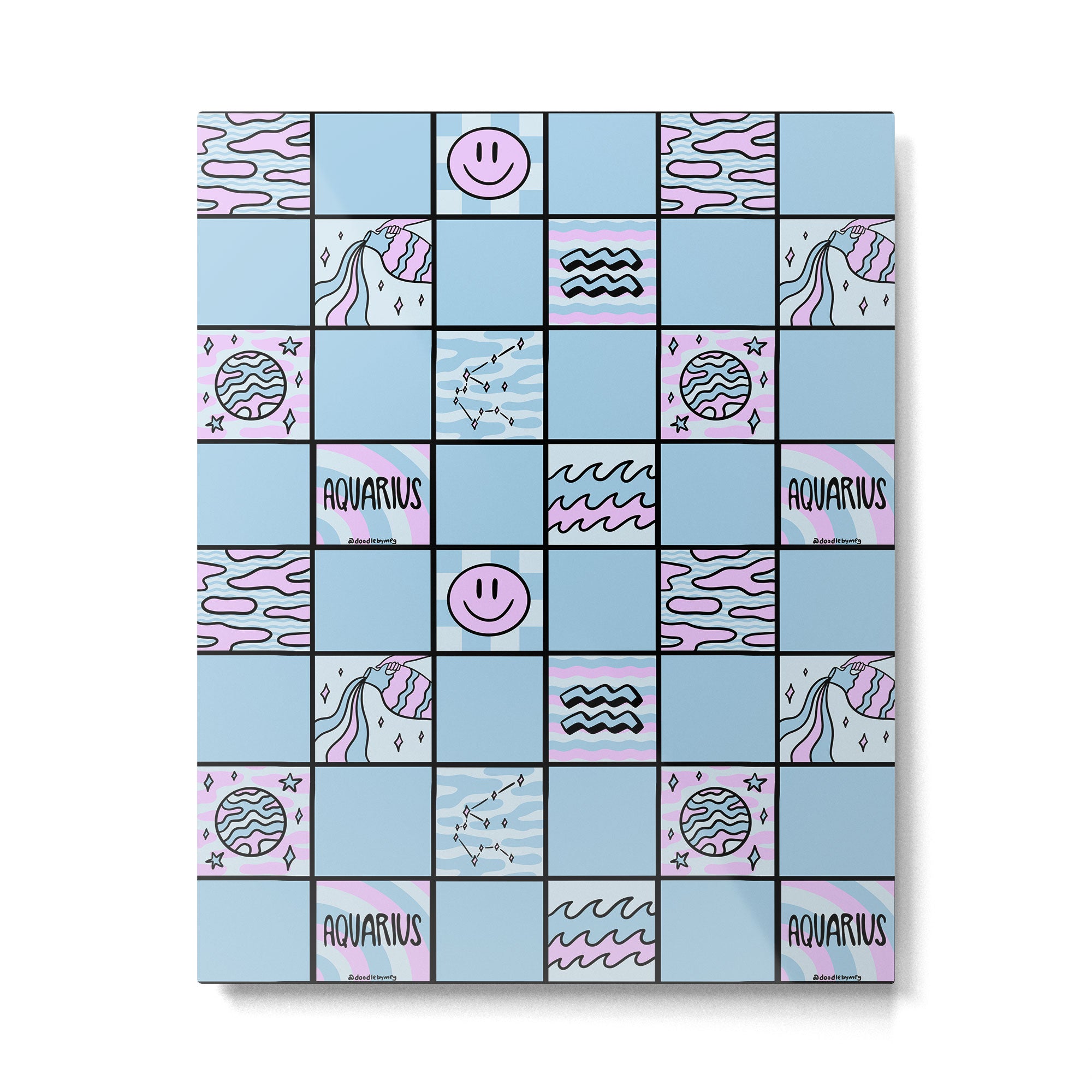 Aquarius Checkered Print Metal Print Gallery Image 6