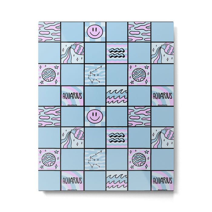 Aquarius Checkered Print Metal Print Gallery Image 1