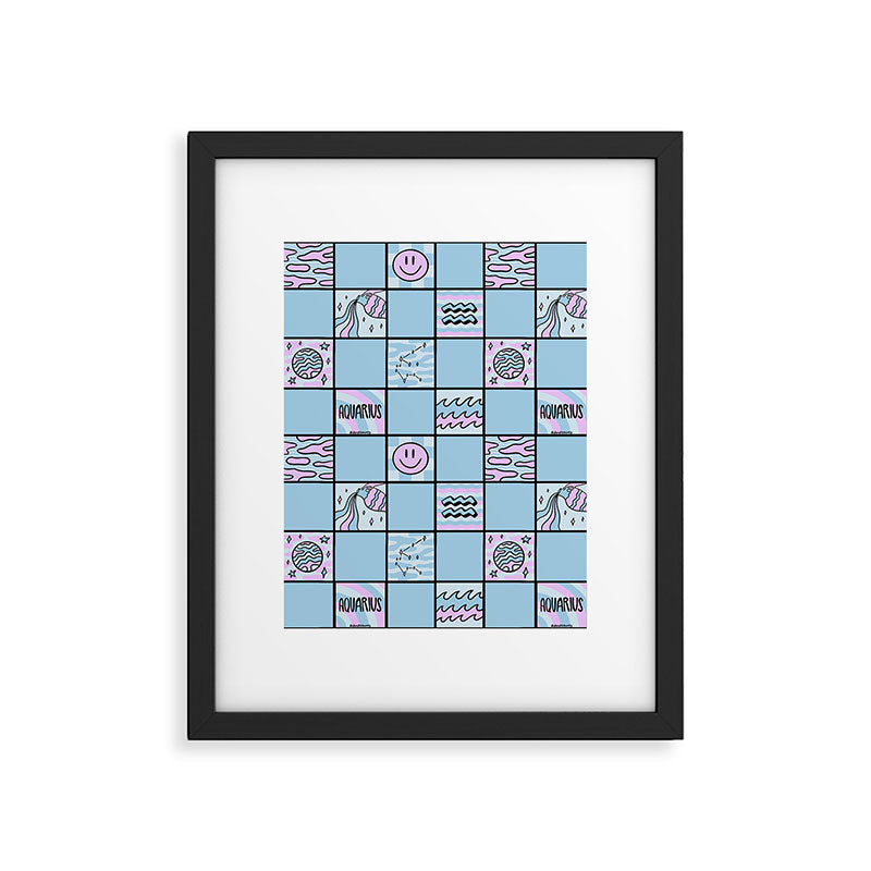 Aquarius Checkered Print Framed Art Print Gallery Image 6
