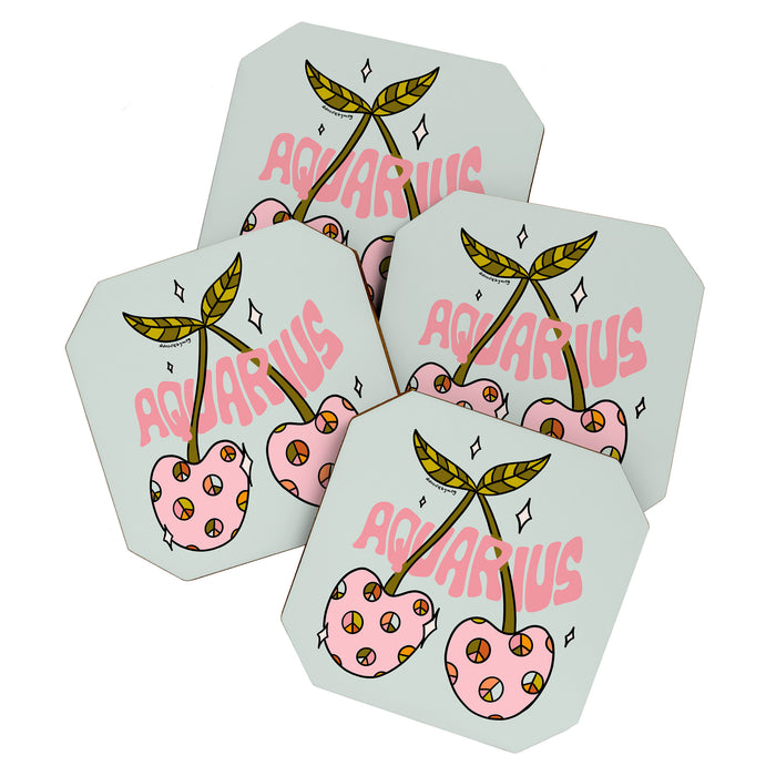 Aquarius Cherries Coaster Gallery Image 1